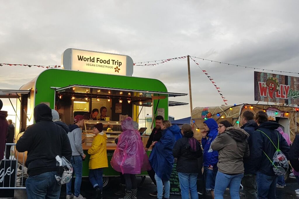 A food stand for vegans at Rock am Ring 2019.